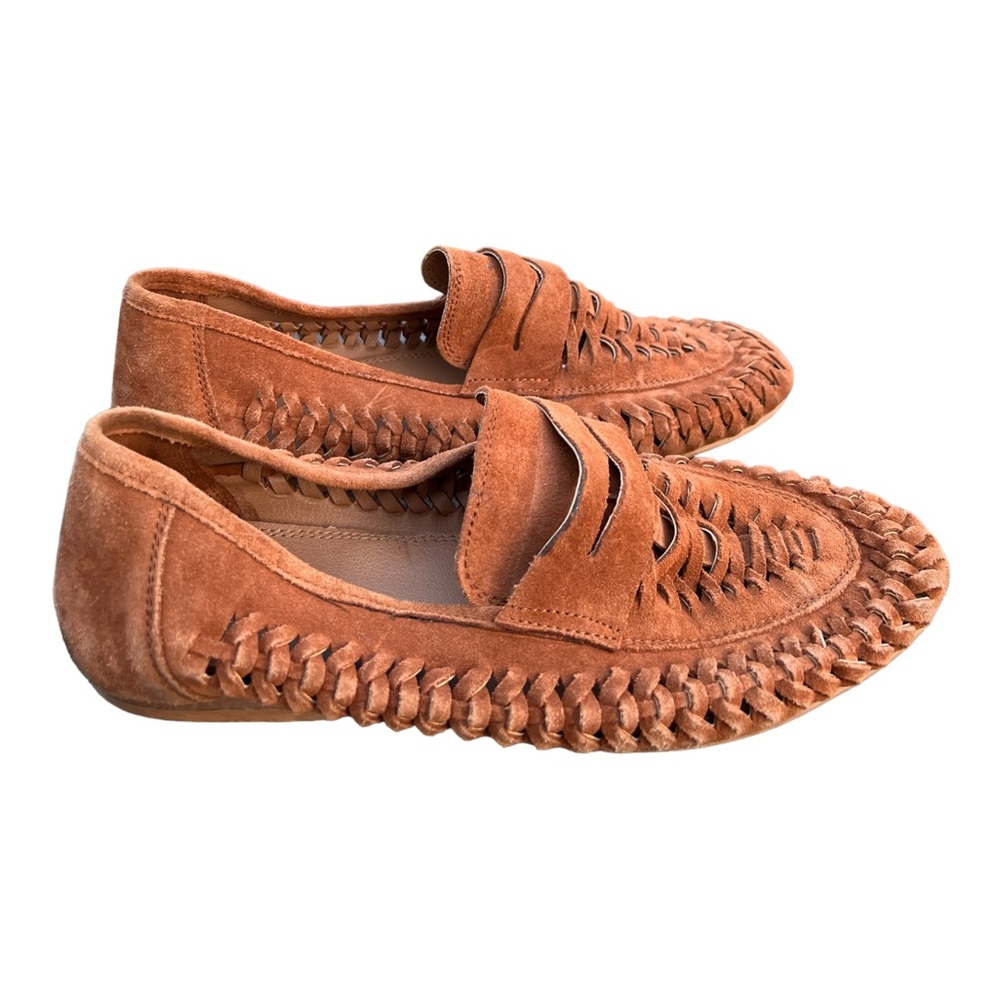 ASOS DESIGN Wide Fit Mellow leather weave loafer in natural size 6 - Picture 2 of 5